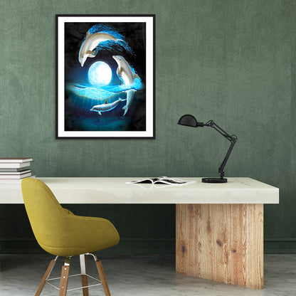 Dolphin - Full Round Drill Diamond Painting 40*30CM