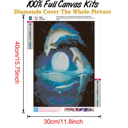 Dolphin - Full Round Drill Diamond Painting 40*30CM