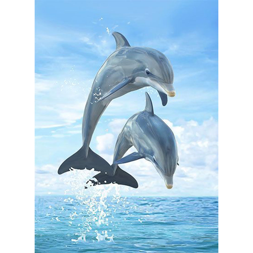 Dolphin - Full Round Drill Diamond Painting 40*30CM