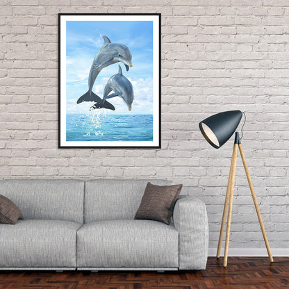 Dolphin - Full Round Drill Diamond Painting 40*30CM