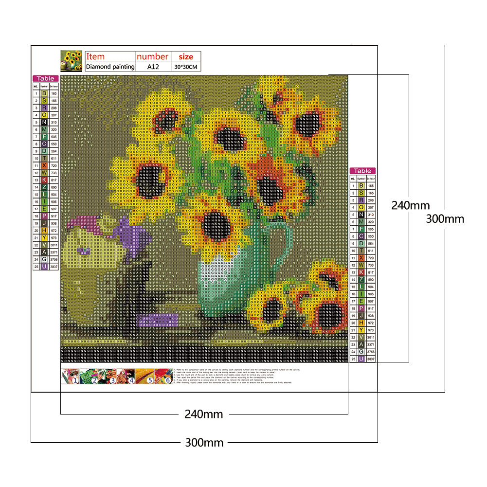 Warm Flowers - Full Round Drill Diamond Painting 30*30CM