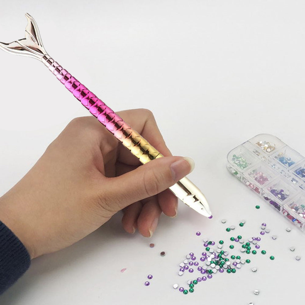 5D Diamond Painting Point Drill Pen DIY Pick Up Rhinestones Tools (Gold)
