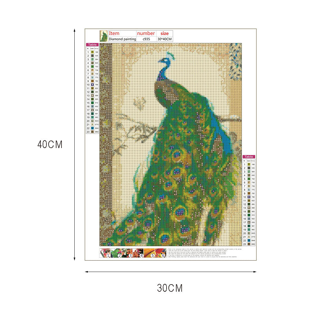 Peafowl - Full Round Drill Diamond Painting 30*40CM