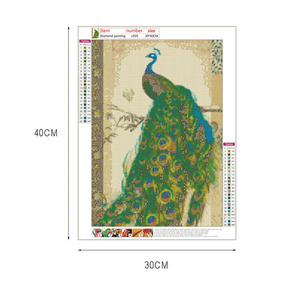 Peafowl - Full Round Drill Diamond Painting 30*40CM