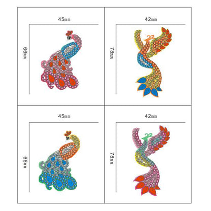 4pcs DIY Full Drill Diamond Key Chain Phenix Pendant Embroidery Keyrings