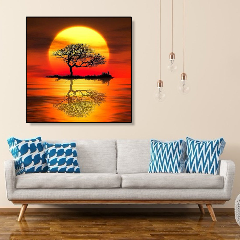 Tree Moon - Full Round Drill Diamond Painting 30*30CM