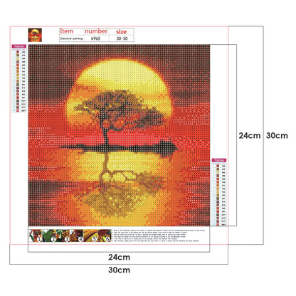 Tree Moon - Full Round Drill Diamond Painting 30*30CM