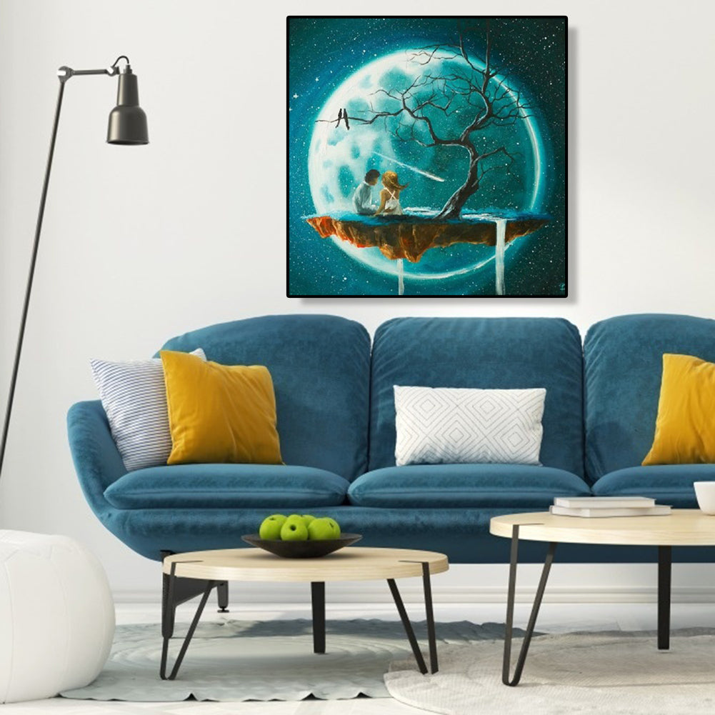 Tree Moon - Full Round Drill Diamond Painting 30*30CM