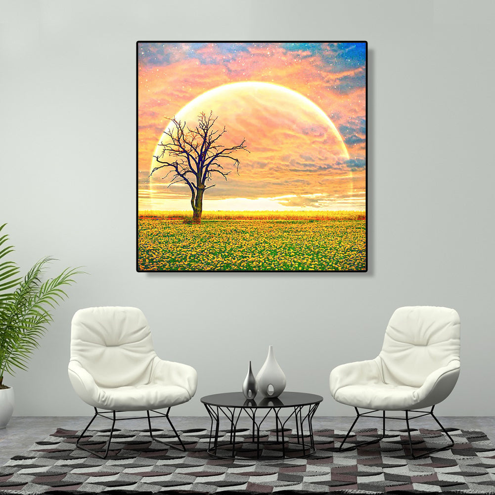 Tree Moon - Full Round Drill Diamond Painting 30*30CM