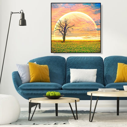 Tree Moon - Full Round Drill Diamond Painting 30*30CM