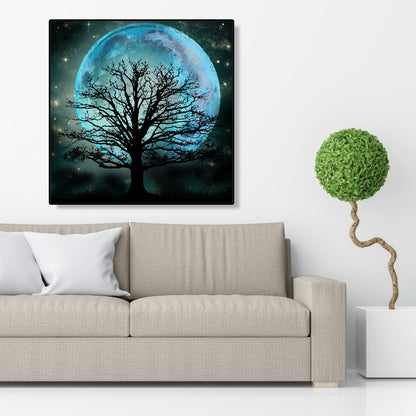 Tree Moon - Full Round Drill Diamond Painting 30*30CM