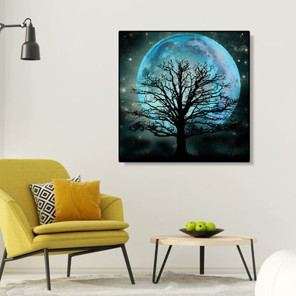 Tree Moon - Full Round Drill Diamond Painting 30*30CM