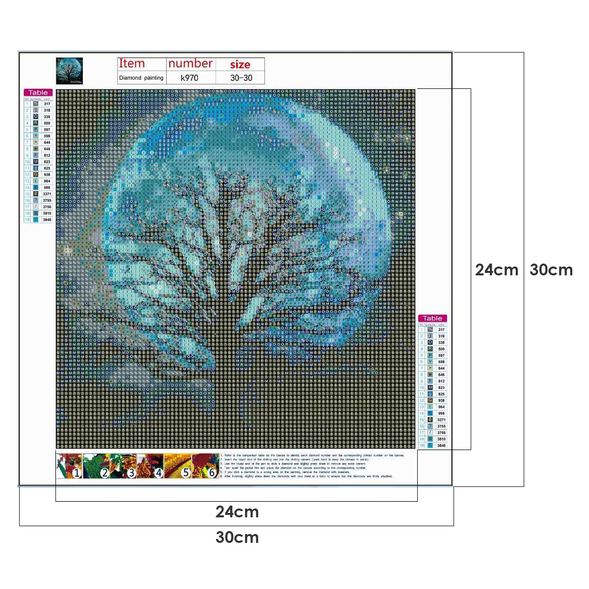 Tree Moon - Full Round Drill Diamond Painting 30*30CM