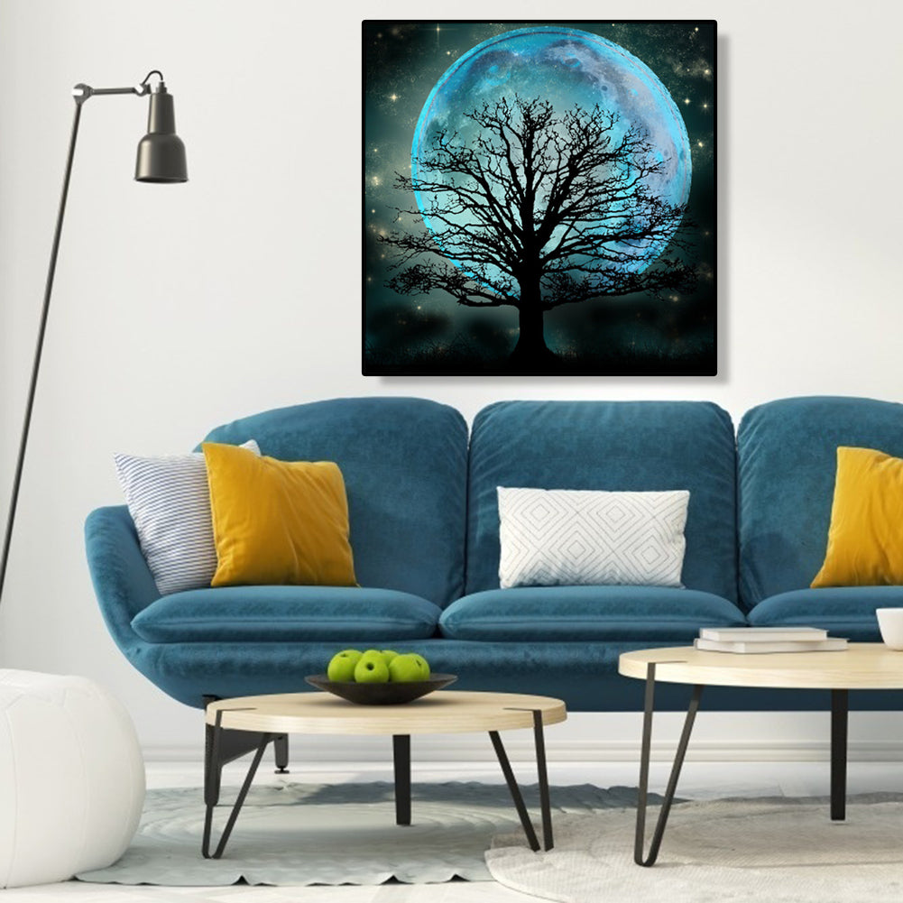 Tree Moon - Full Round Drill Diamond Painting 30*30CM