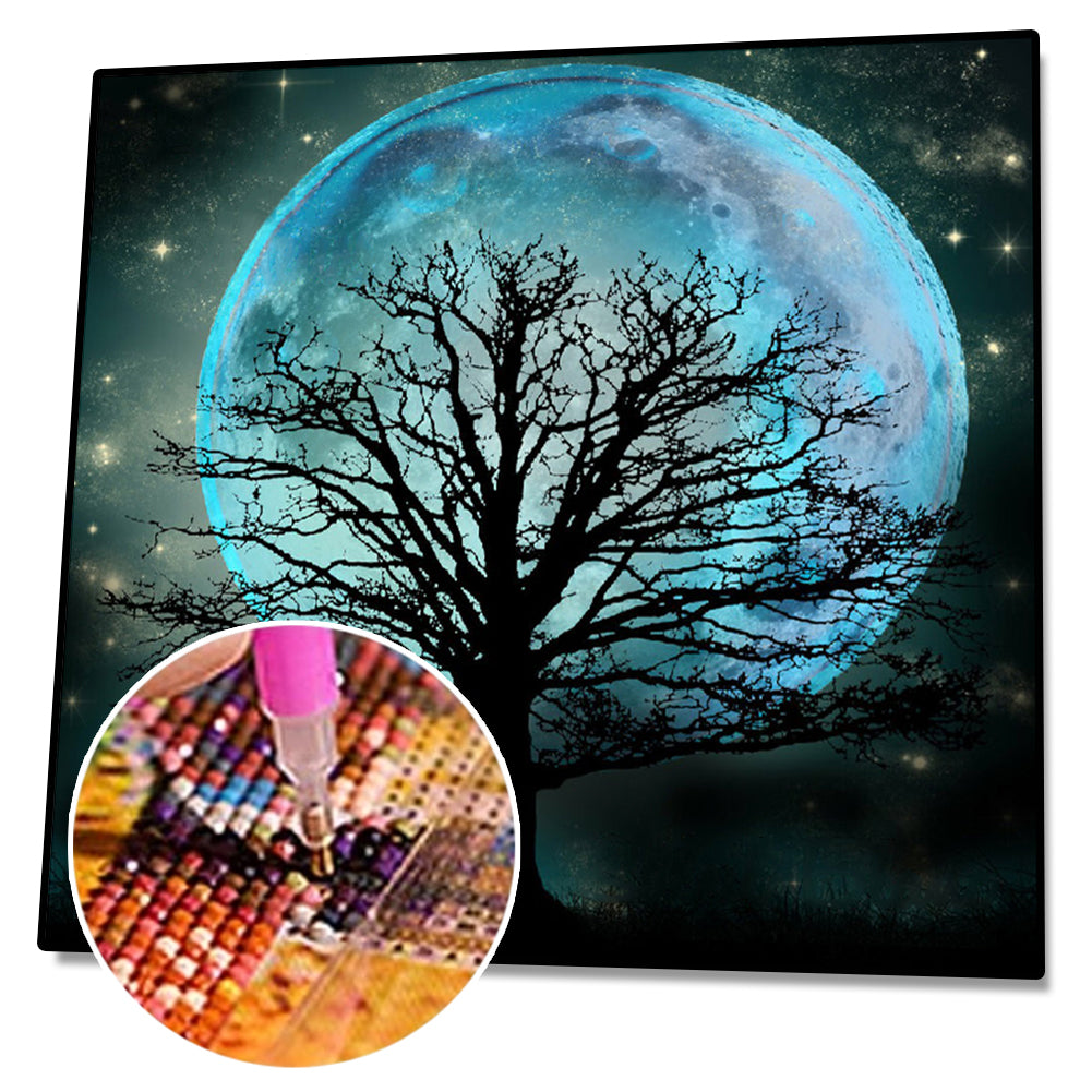 Tree Moon - Full Round Drill Diamond Painting 30*30CM