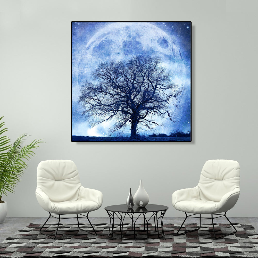 Tree Moon - Full Round Drill Diamond Painting 30*30CM