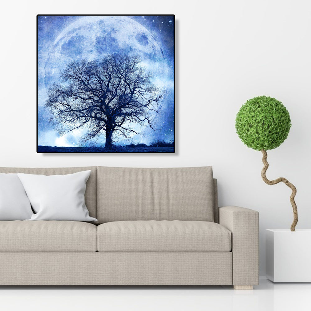 Tree Moon - Full Round Drill Diamond Painting 30*30CM