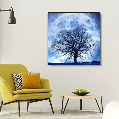 Tree Moon - Full Round Drill Diamond Painting 30*30CM