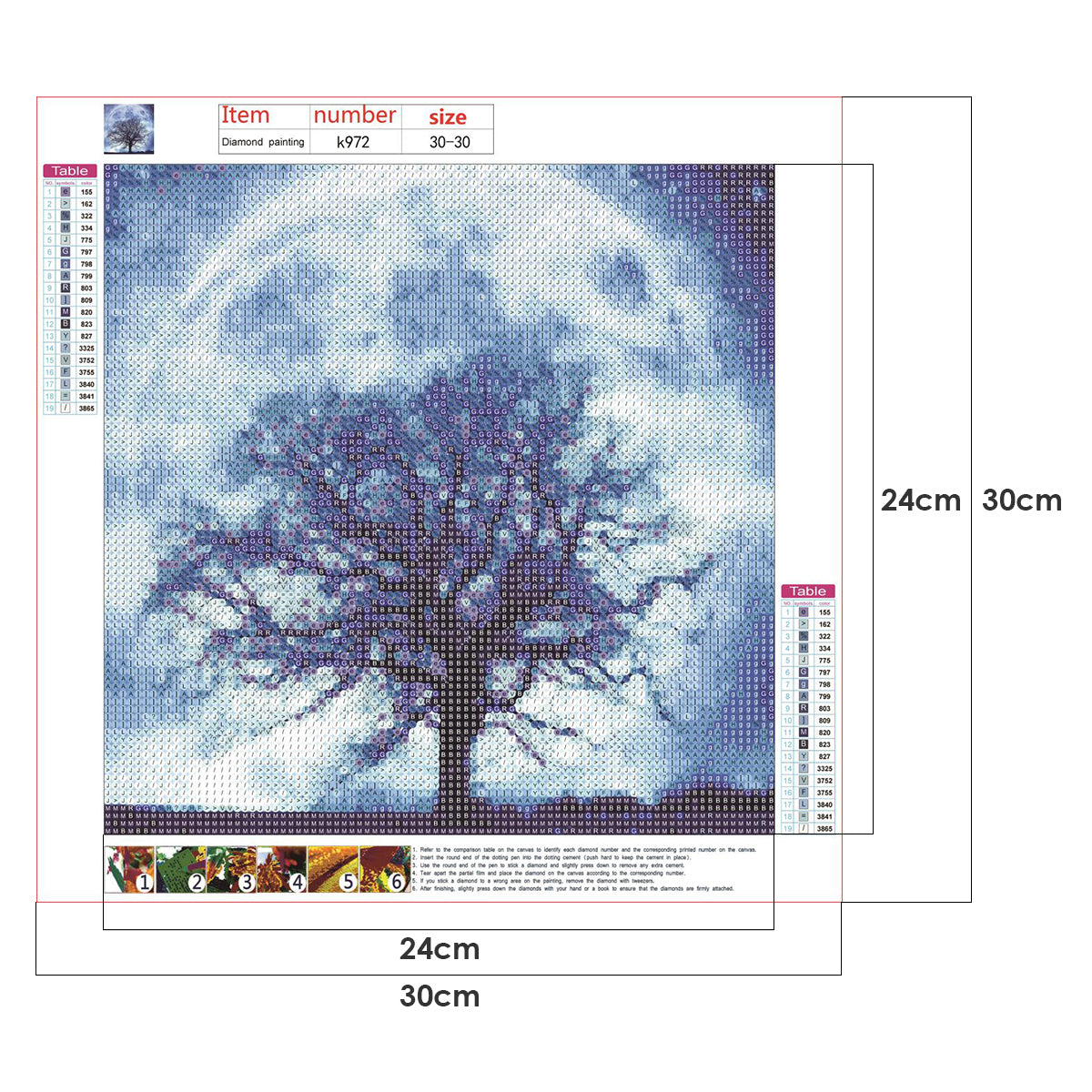 Tree Moon - Full Round Drill Diamond Painting 30*30CM