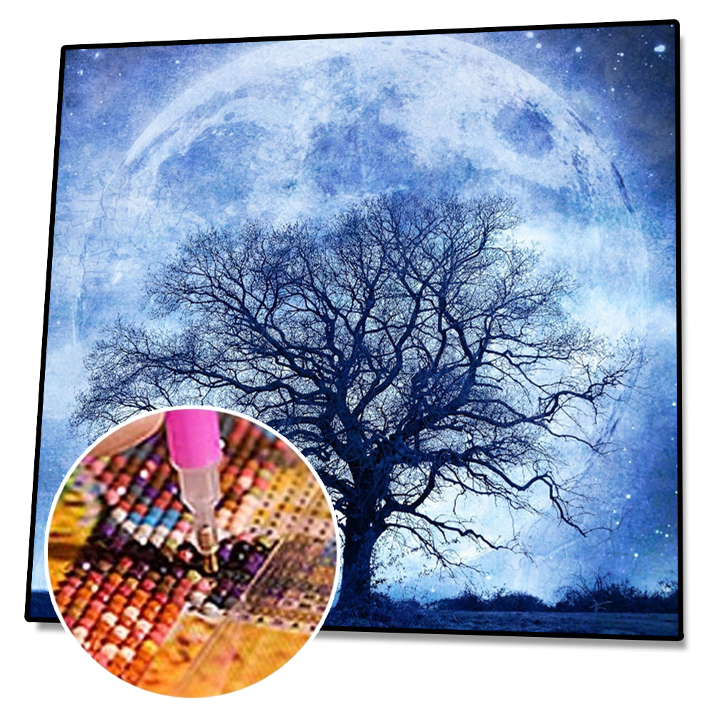 Tree Moon - Full Round Drill Diamond Painting 30*30CM