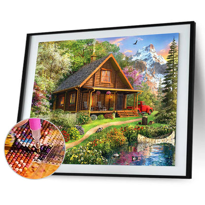 Nature House - Full Round Drill Diamond Painting 40*30CM