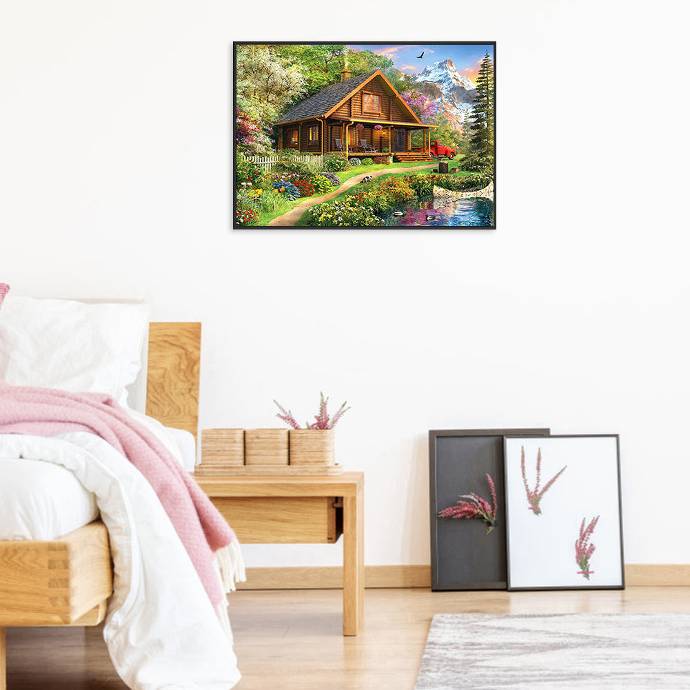 Nature House - Full Round Drill Diamond Painting 40*30CM