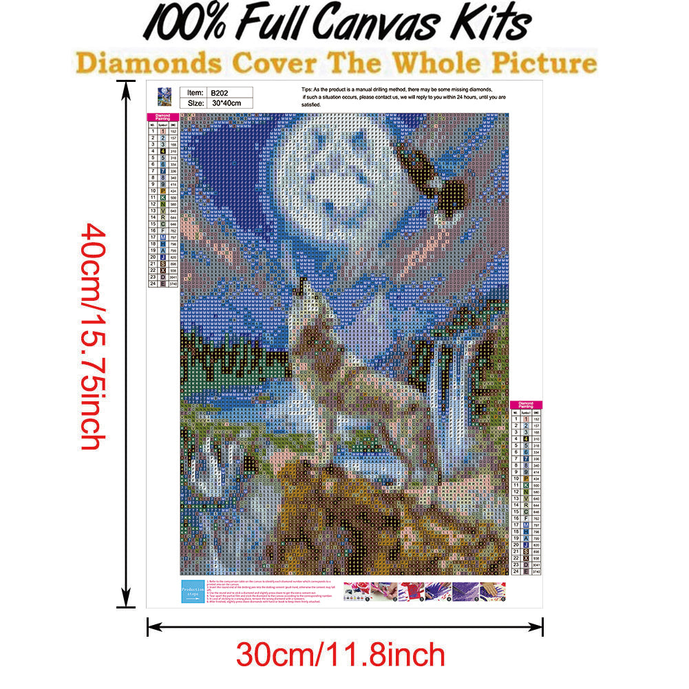 Novelty Wolf - Full Round Drill Diamond Painting 30*40CM