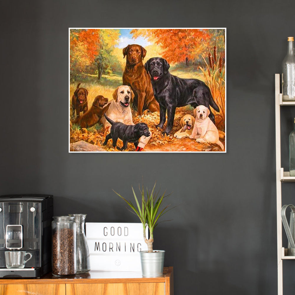 Dog Sets - Full Round Drill Diamond Painting 40*30CM