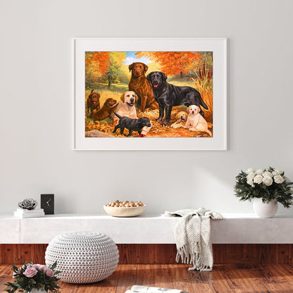 Dog Sets - Full Round Drill Diamond Painting 40*30CM