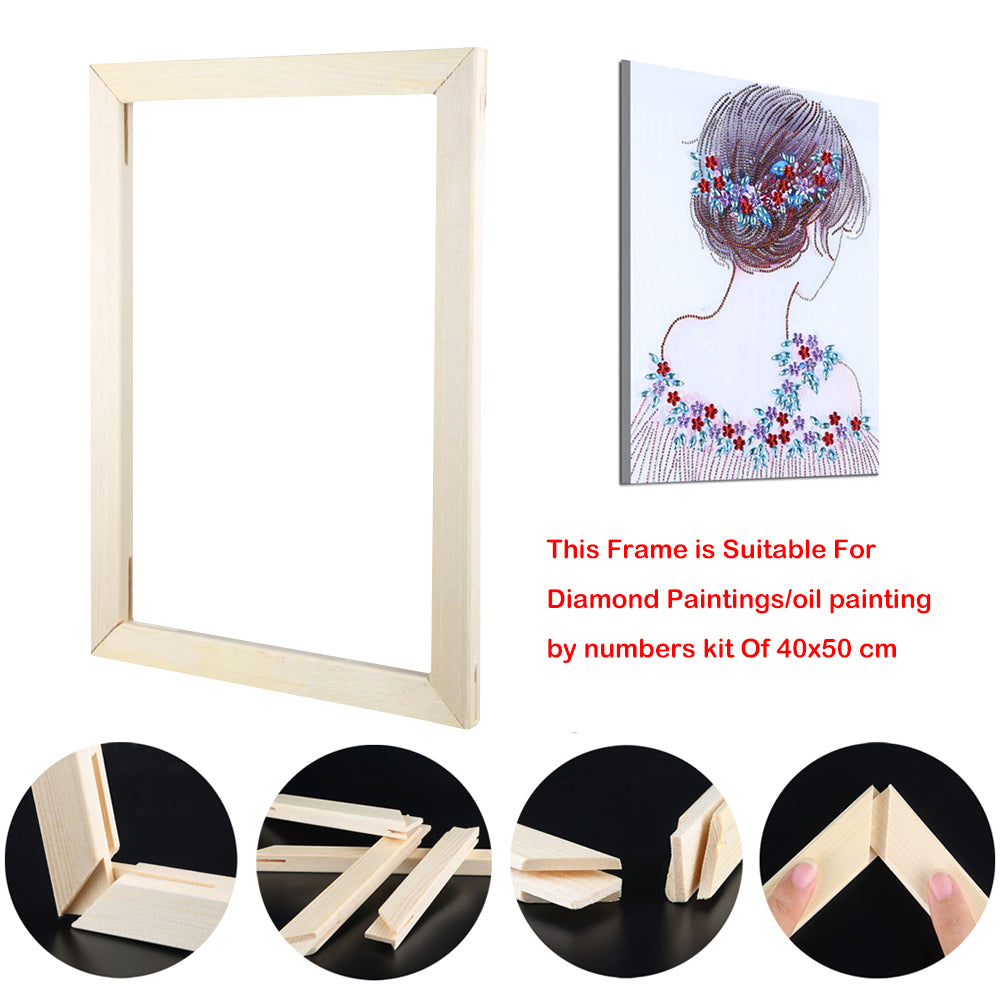 40 X 50cm Wooden DIY Diamond Painting Frame Embroidery Cross Stitch Case