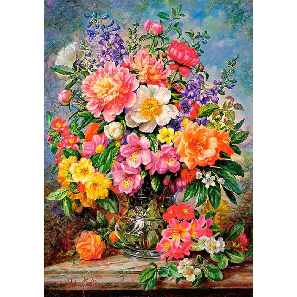 Flower Vase - Full Round Drill Diamond Painting 30*40CM