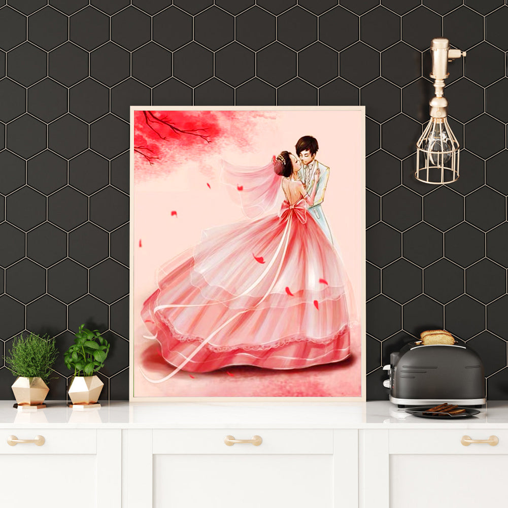 Wedding Couples - Full Round Drill Diamond Painting 40*30CM