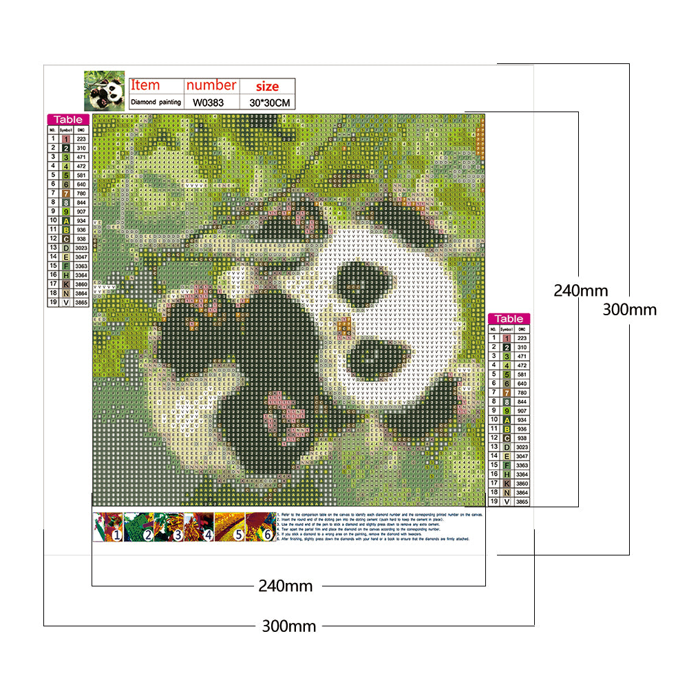 Lovely Panda - Special Shaped Drill Diamond Painting 30*30CM