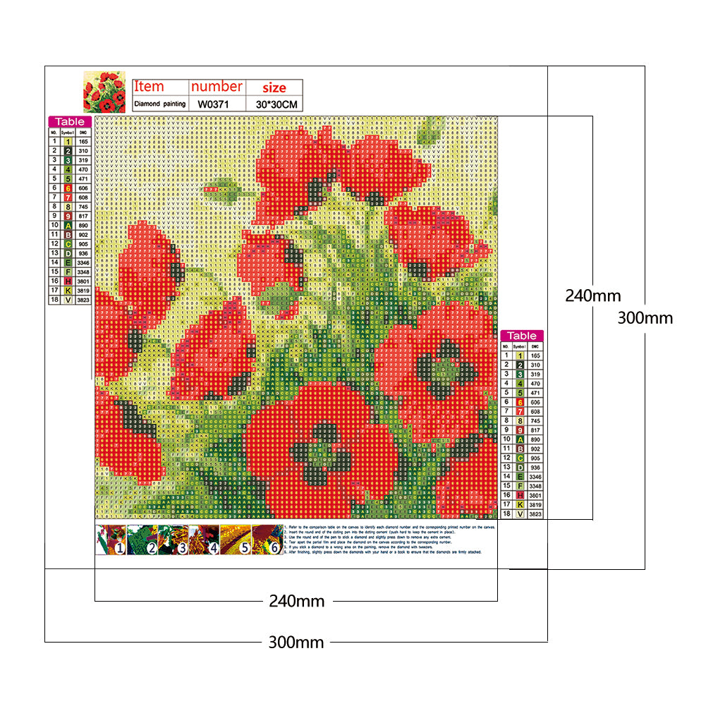 Flower Leaves - Special Shaped Drill Diamond Painting 30*30CM