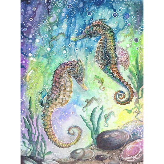 Sea Horse - Full Round Drill Diamond Painting 40*30CM