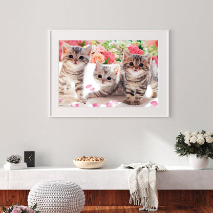 Three Kittens - Full Round Drill Diamond Painting 40*30CM