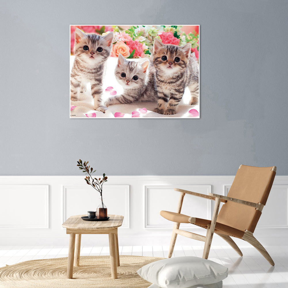 Three Kittens - Full Round Drill Diamond Painting 40*30CM