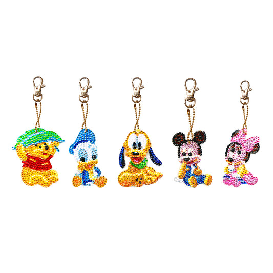 5x DIY Diamond Painting Keychains Cute Cartoon Embroidery Needlework Craft