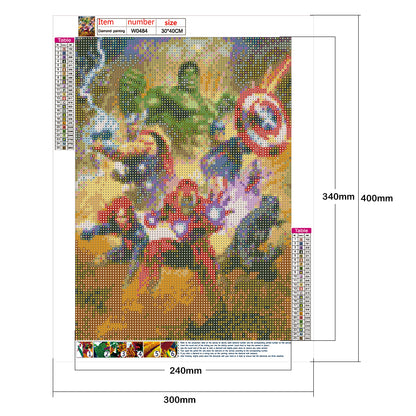 Superhero - Full Round Drill Diamond Painting 40*30CM