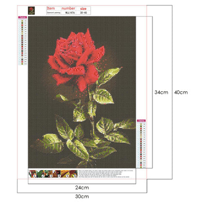 Flower Rose - Full Round Drill Diamond Painting 30*40CM