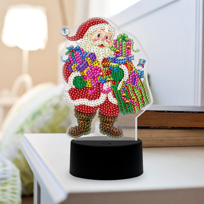 DIY Diamond Painting LED Light Special Shaped Santa Claus Embroidery Lamp
