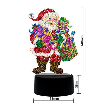 DIY Diamond Painting LED Light Special Shaped Santa Claus Embroidery Lamp