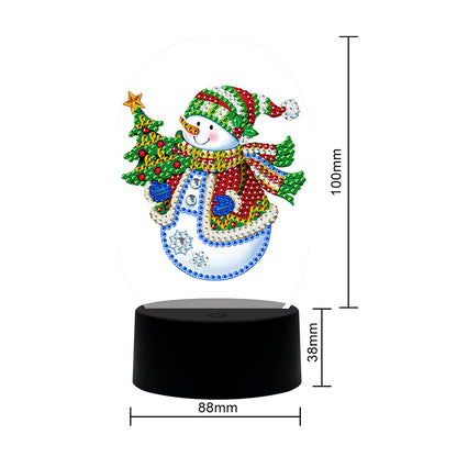 Diamond Painting LED Light DIY Snowman Special Shaped Embroidery Lamps