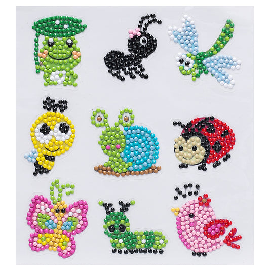 9x Kids DIY Diamond Painting Stickers Cute Cartoon Animal Cup Decals Craft