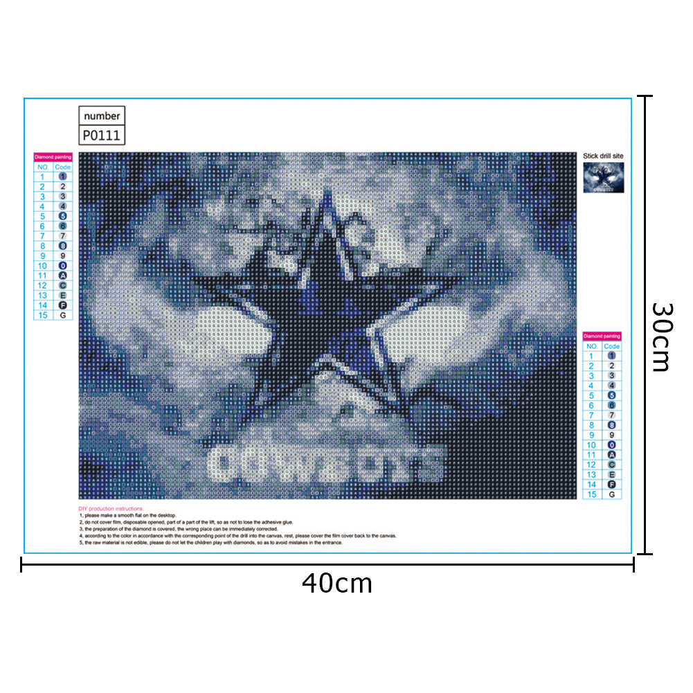 Cowboys Icon - Full Round Drill Diamond Painting 40*30CM