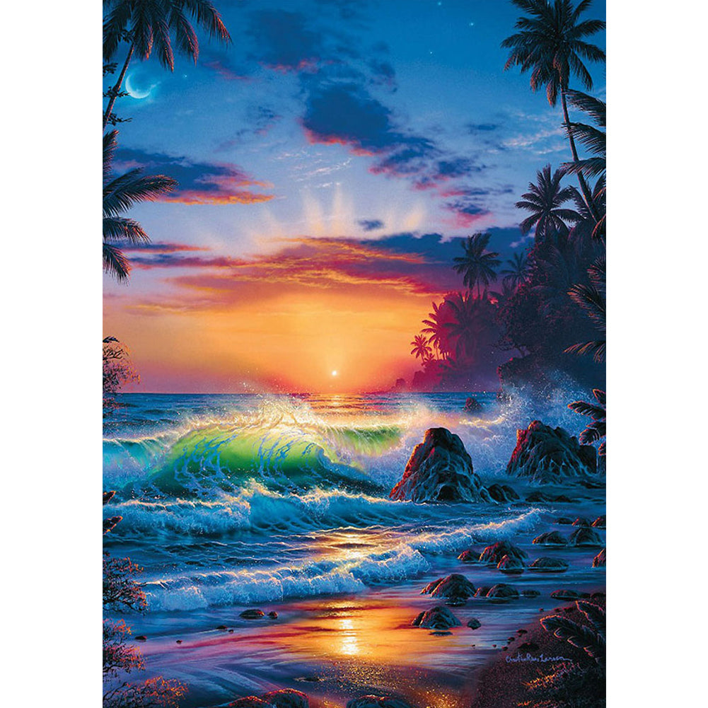 Rolling Waves - Full Round Drill Diamond Painting 30*40CM