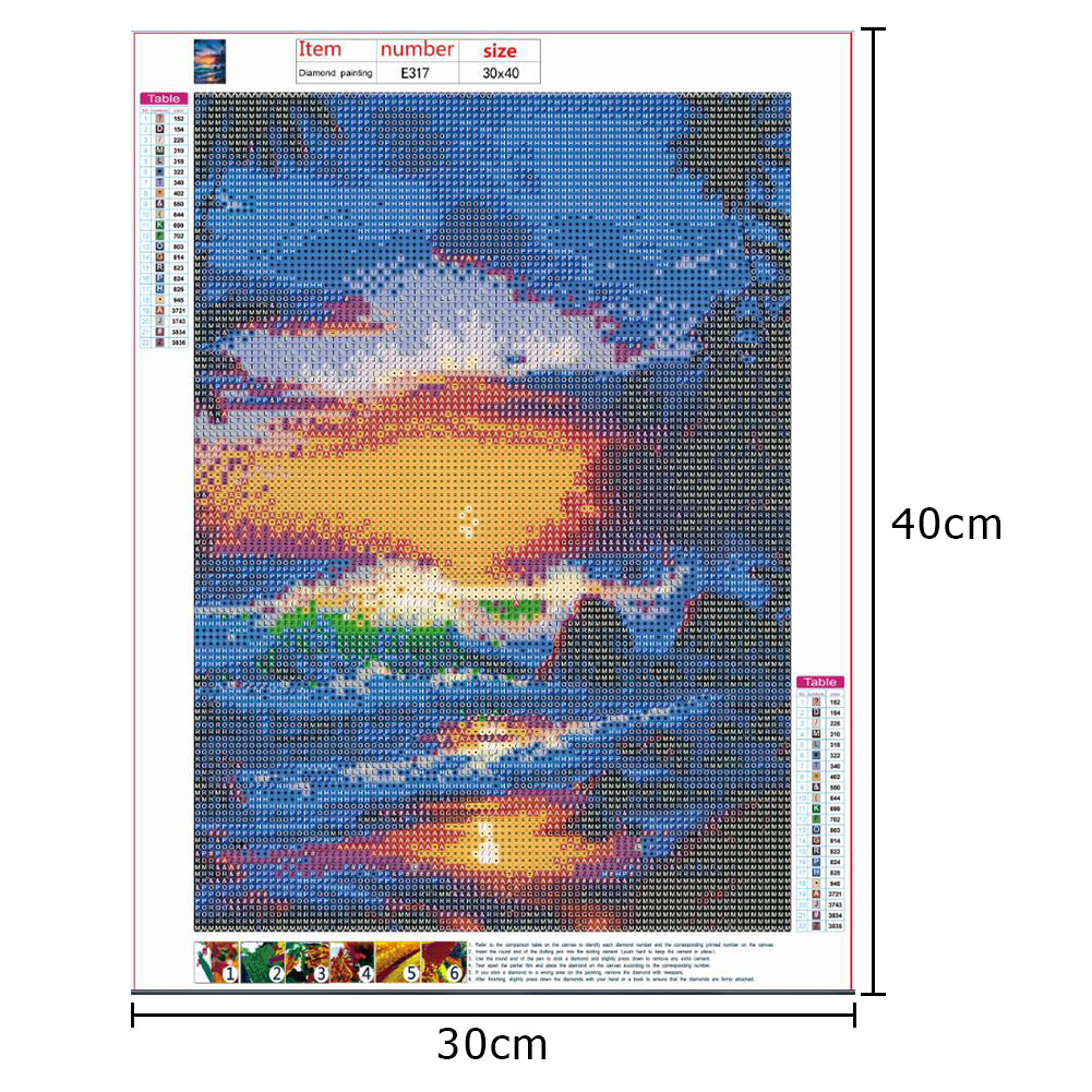 Rolling Waves - Full Round Drill Diamond Painting 30*40CM