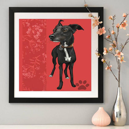 Black Dog - Full Round Drill Diamond Painting 30*30CM