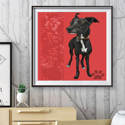 Black Dog - Full Round Drill Diamond Painting 30*30CM