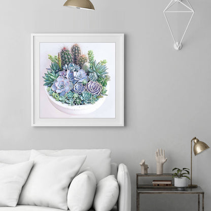 Succulent Plants - Full Round Drill Diamond Painting 30*30CM